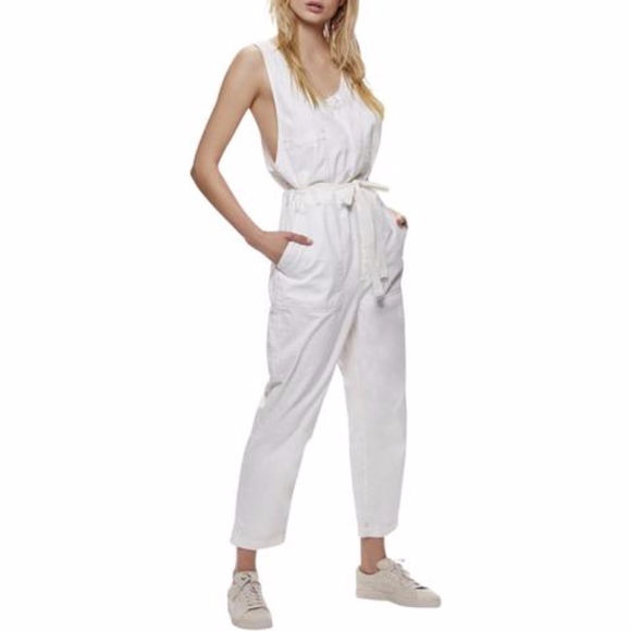 Work It Ivory Denim Jumpsuit - Picture 1 of 3